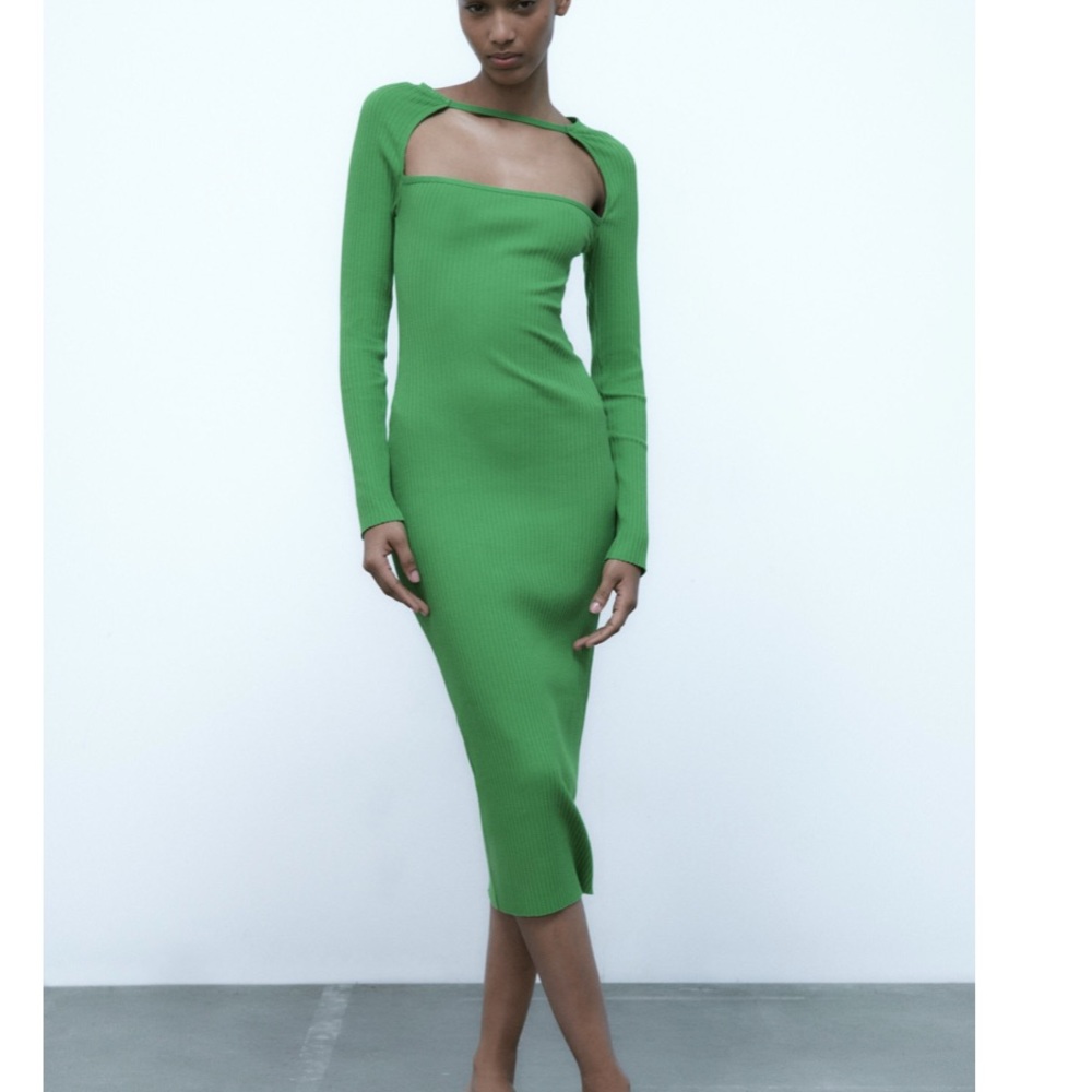 ZARA RIB ARM WARMER DRESS